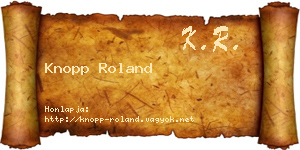 Knopp Roland névjegykártya