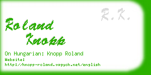roland knopp business card